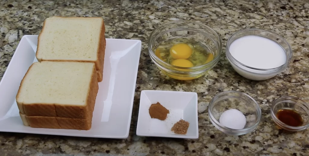 Ingredients for French Toast Recipe